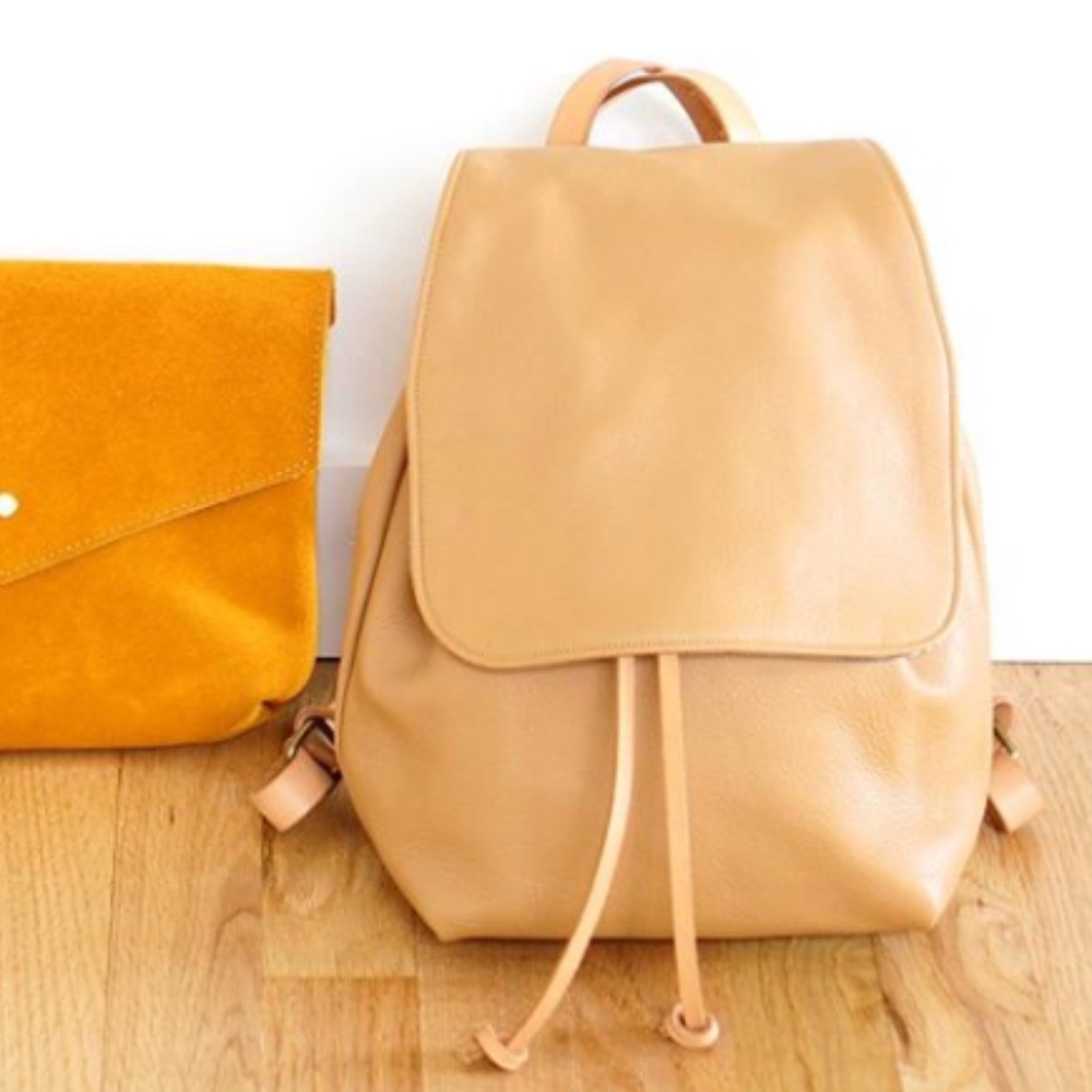 One-of-a-kind custom made leather backpack